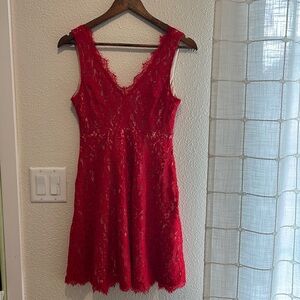 Red lace dress